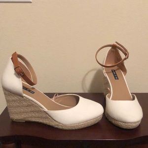 Cream Wedge Espadrilles
